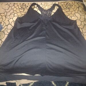Lane Bryant Black Lace Detail Tank Top
